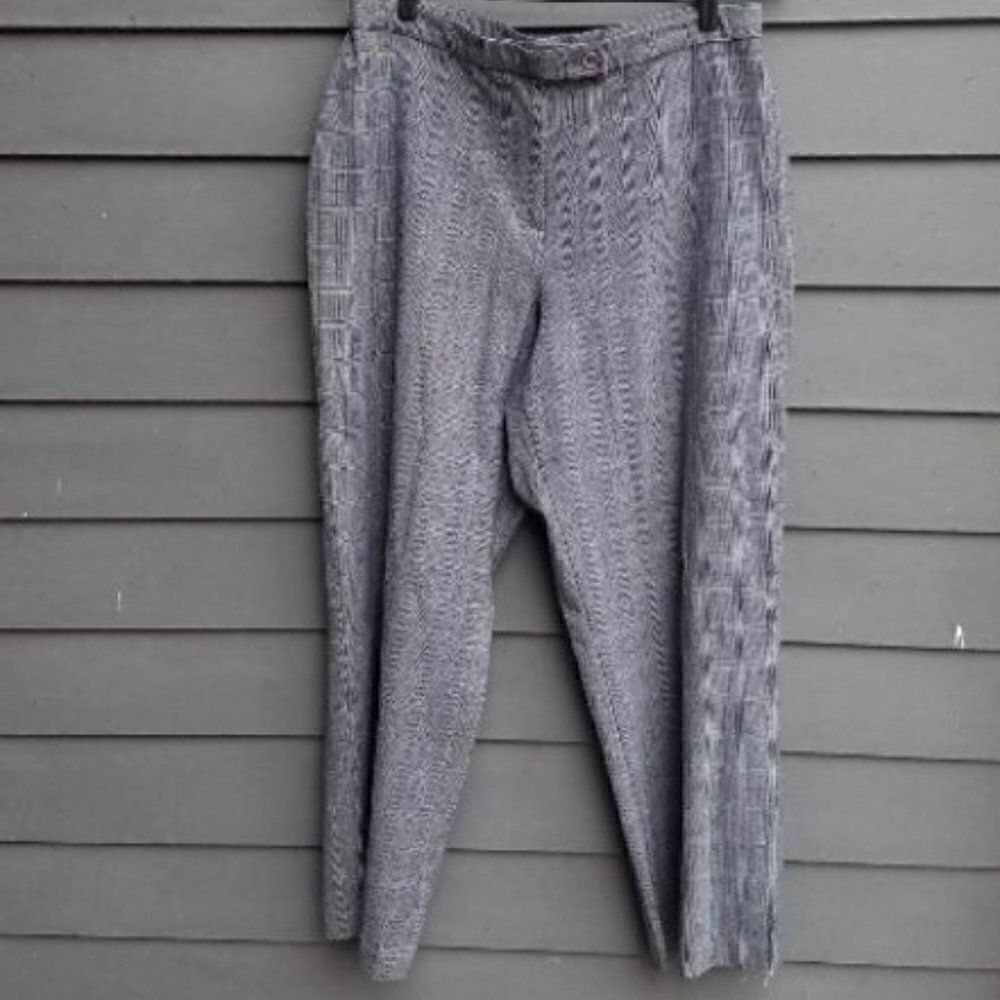 Investments Black Plaid Trousers  Size 14/S